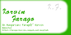 korvin farago business card